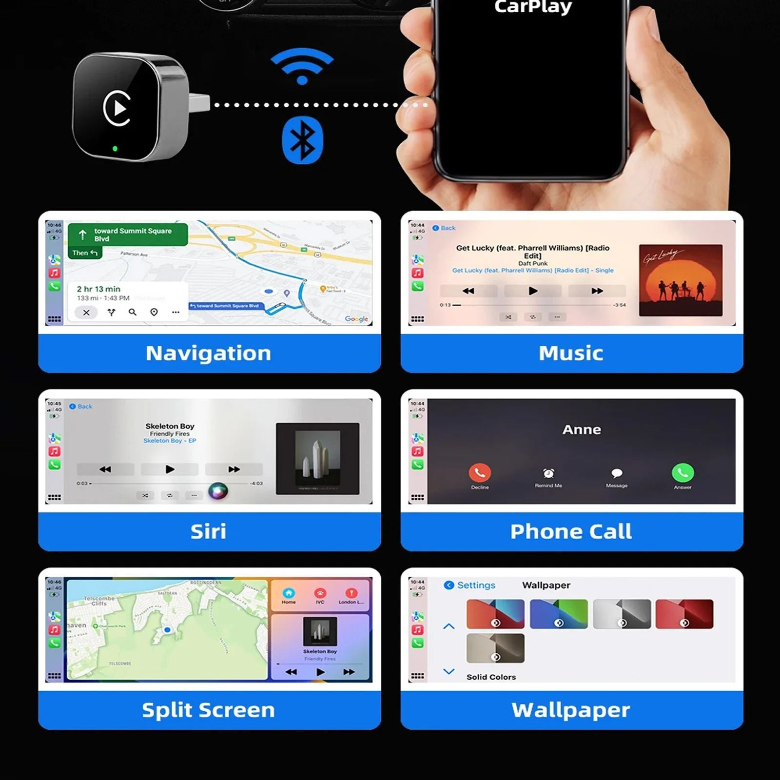 Wireless CarPlay and Android Auto Adapter