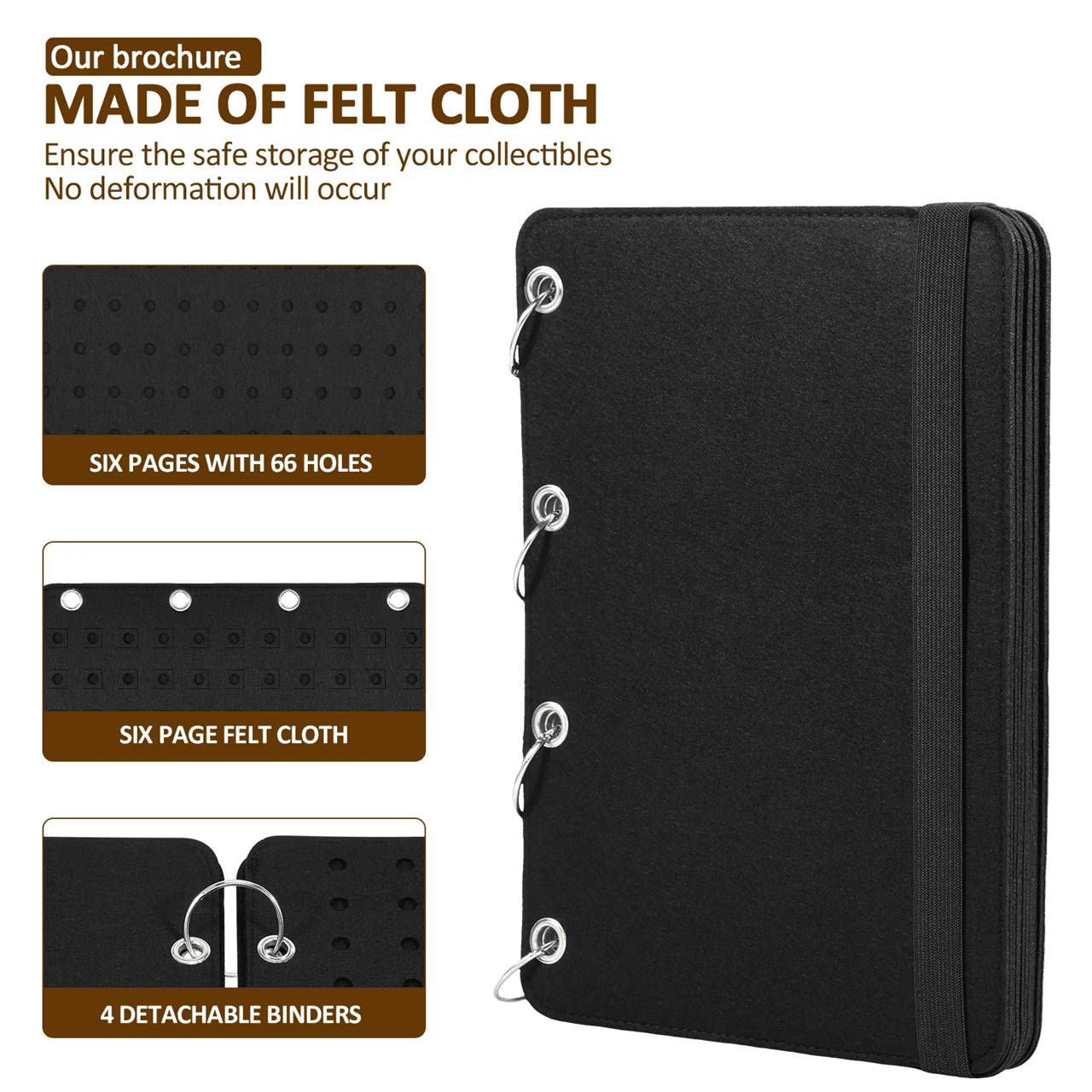 Felt Pin Brooch Display Storage Book Large Capacity Collector Album