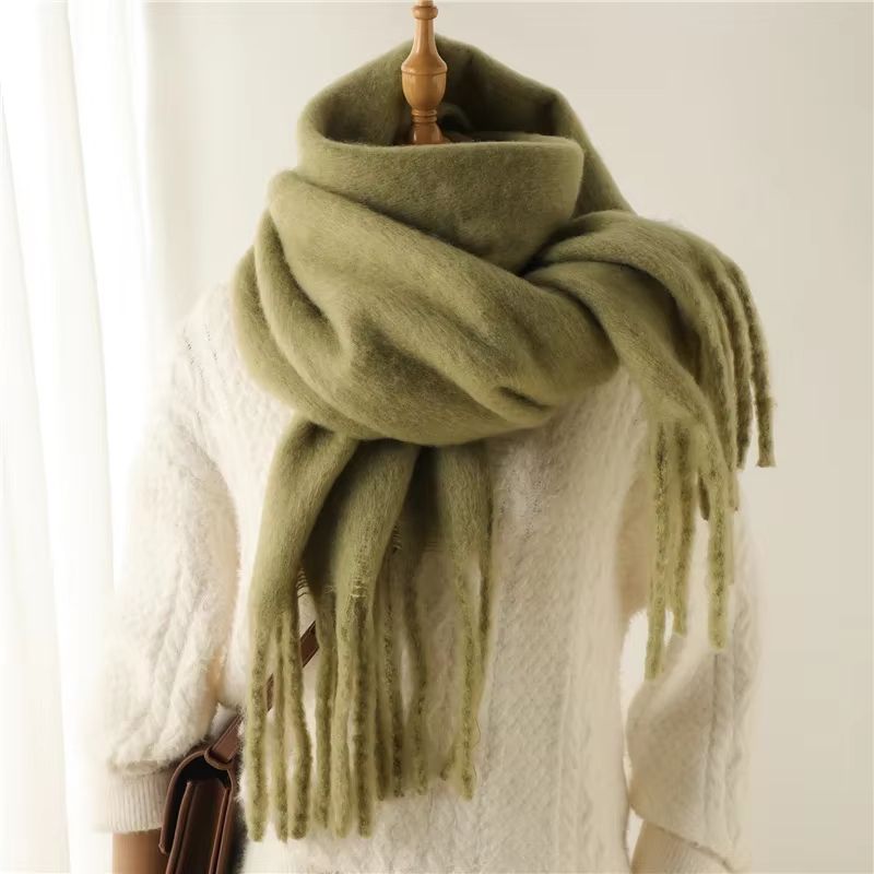 CozyLux Women's Winter Scarf – Cashmere Feel Pashmina Wrap with Tassels