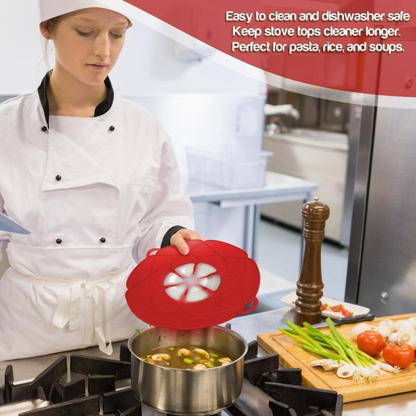Anti-Spill Kitchen Lid Cover - Boil Over Silicon Spill Stopper, Multi-Function Kitchen Tool