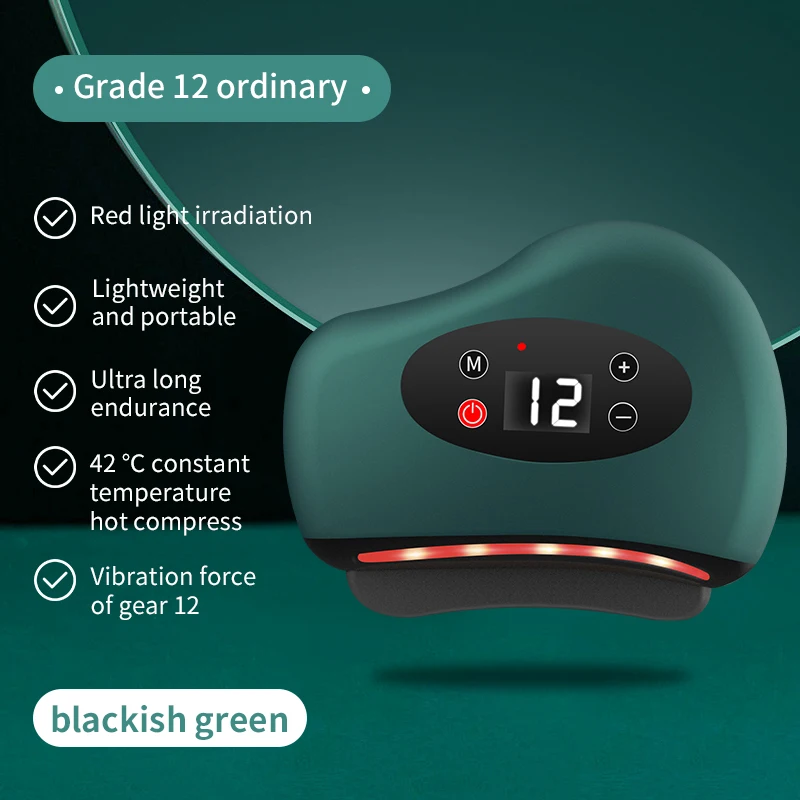 Eye Massager Stone Heating, Electric Guasha Massager, Hot Compress, Vibration Scraping, Neck Face Skin Lifting, Wrinkle