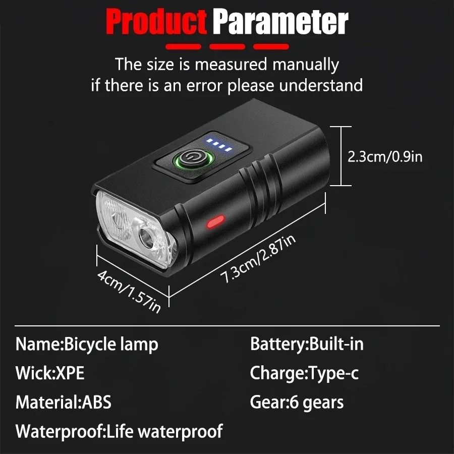 USB Rechargeable Bicycle Front Light with 1000 Lumen LED Headlight