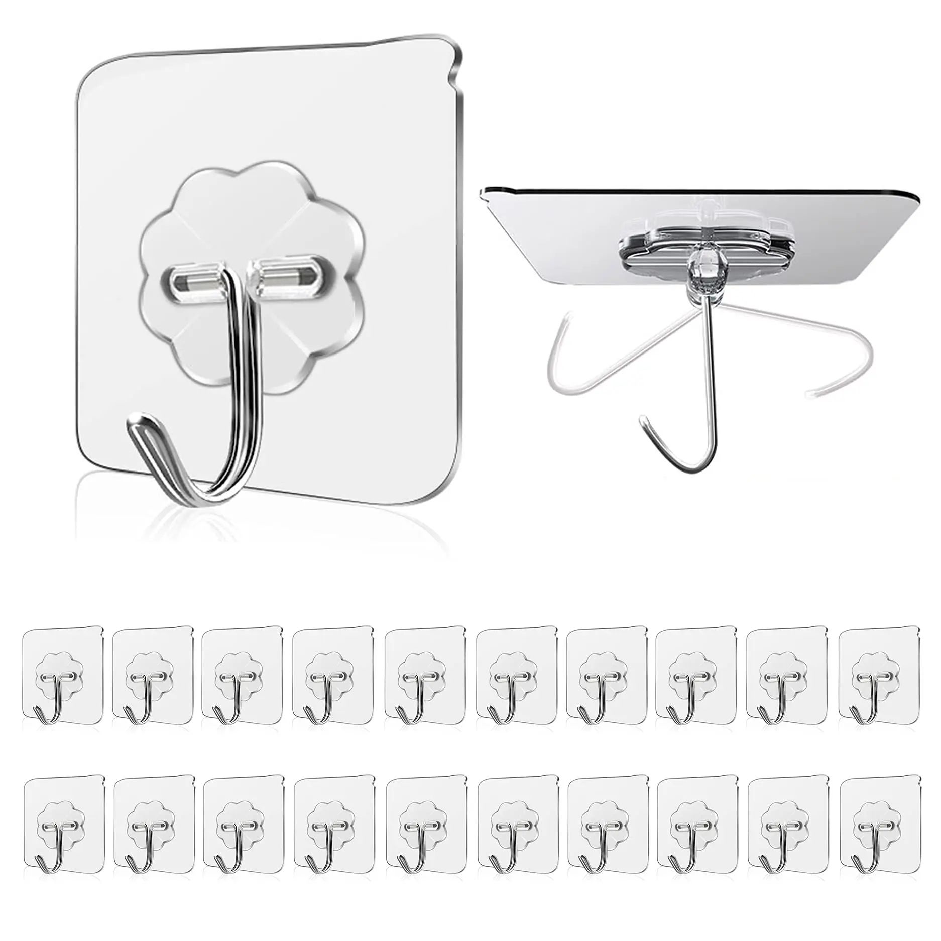 Waterproof Self Adhesive Wall Hooks Heavy Duty Sticky Hooks