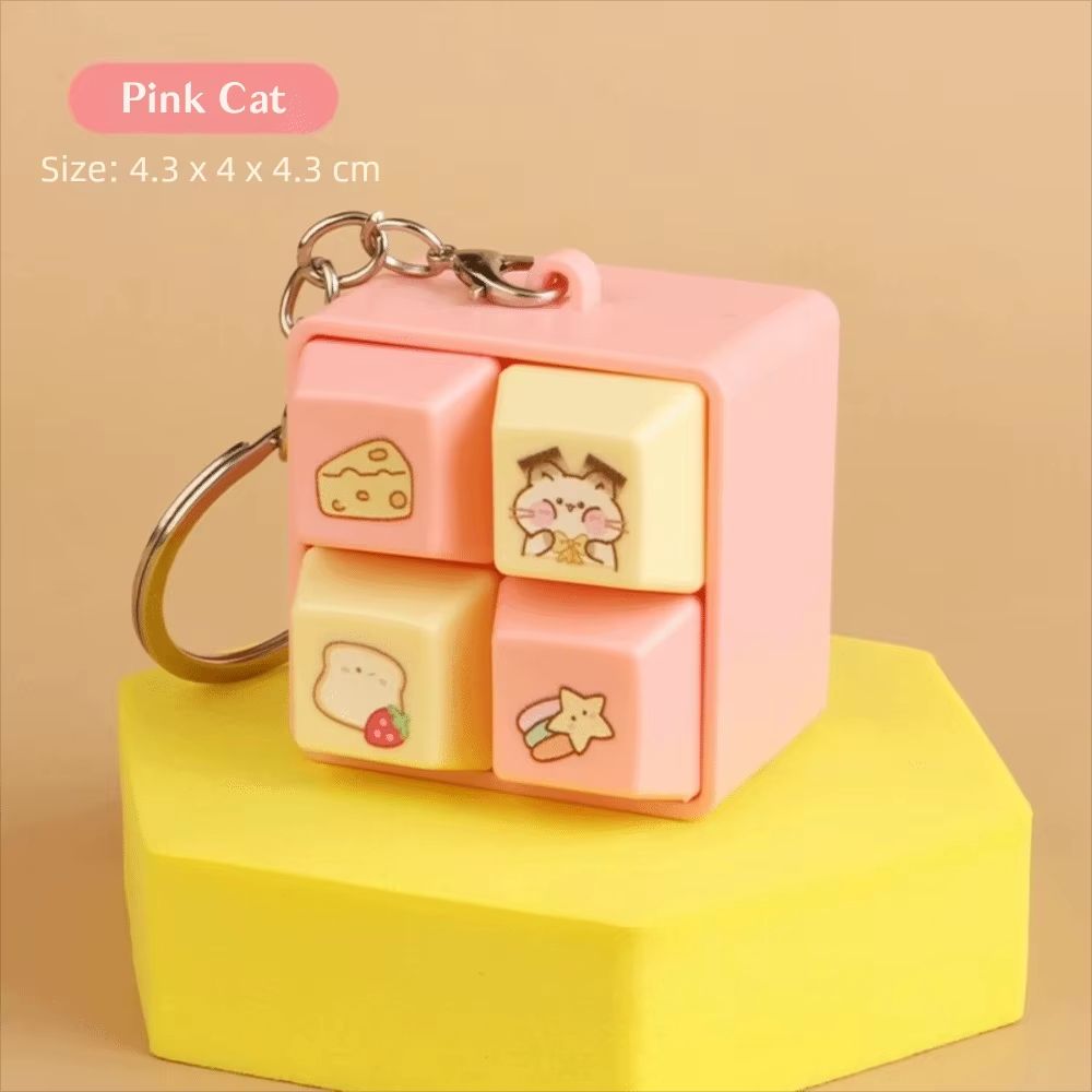 Fun Cartoon Squeeze Music Four-Square Merit Button Keychain