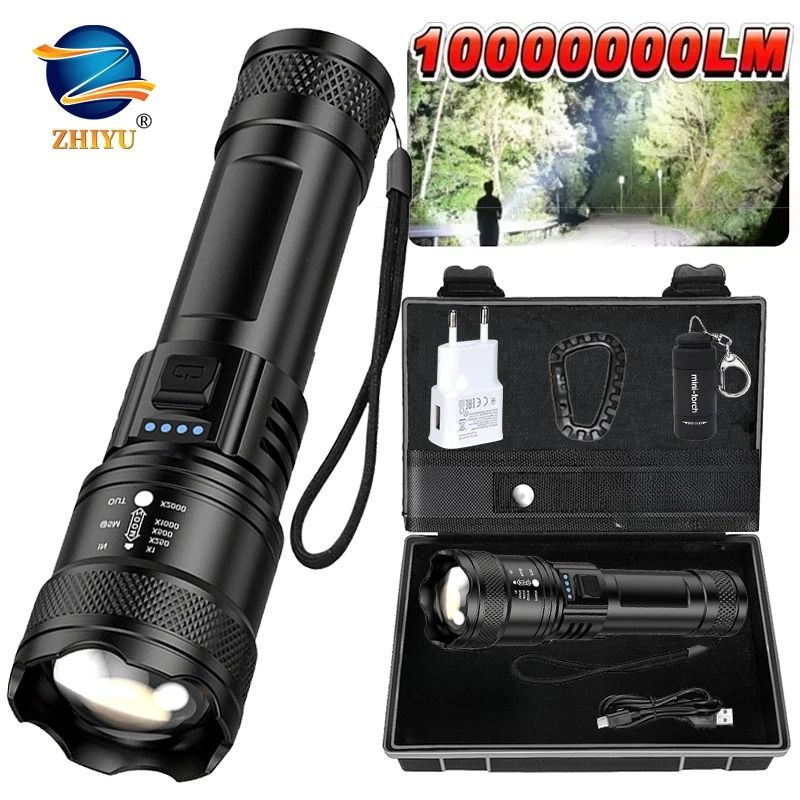 Super Bright USB Rechargeable LED Flashlight with Long Range Beam
