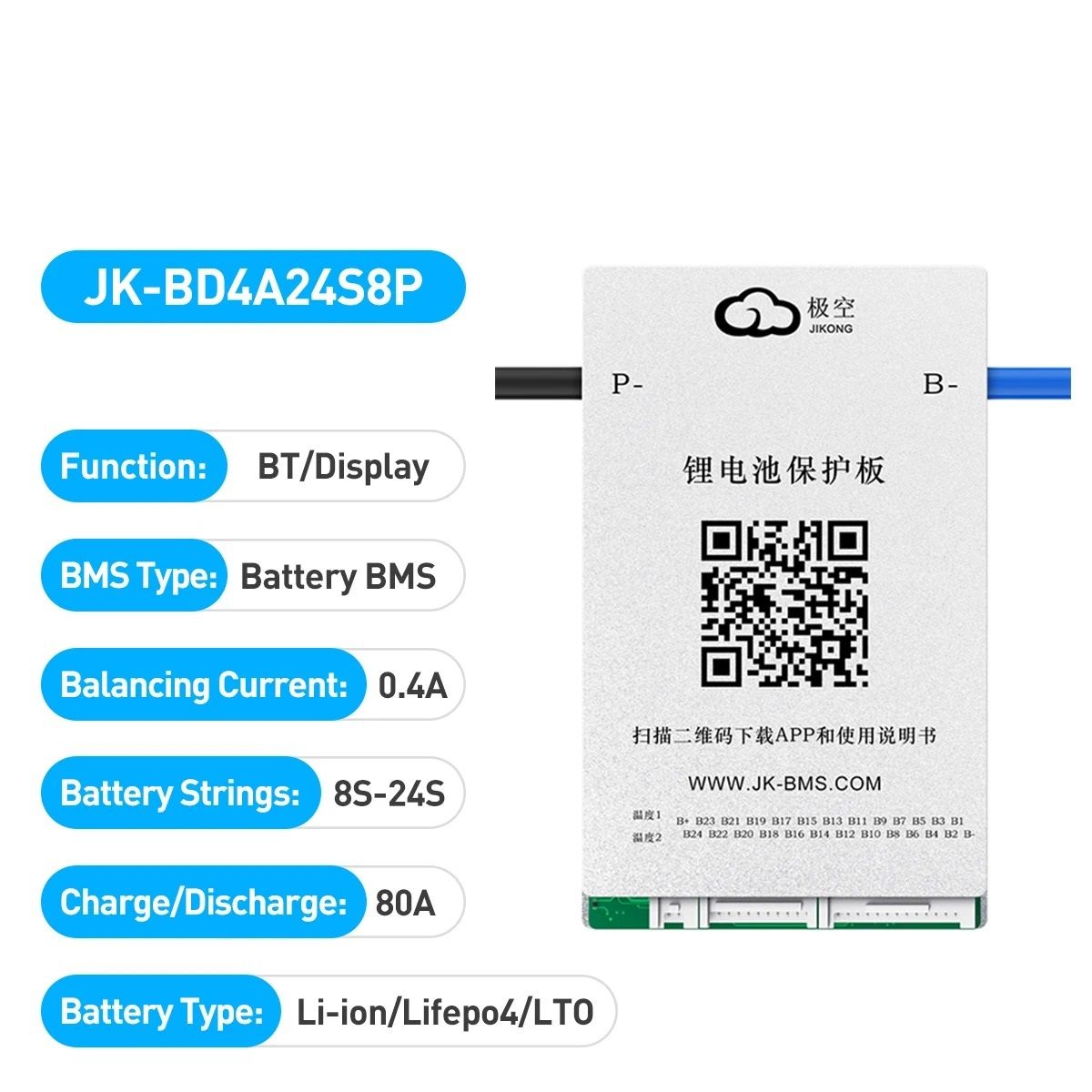 Smart JK BMS Board with Advanced Battery Protection
