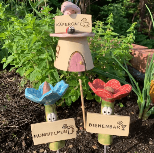Insect Drinkers Flower Shaped Bee Drinking Cups for Garden Pollinators