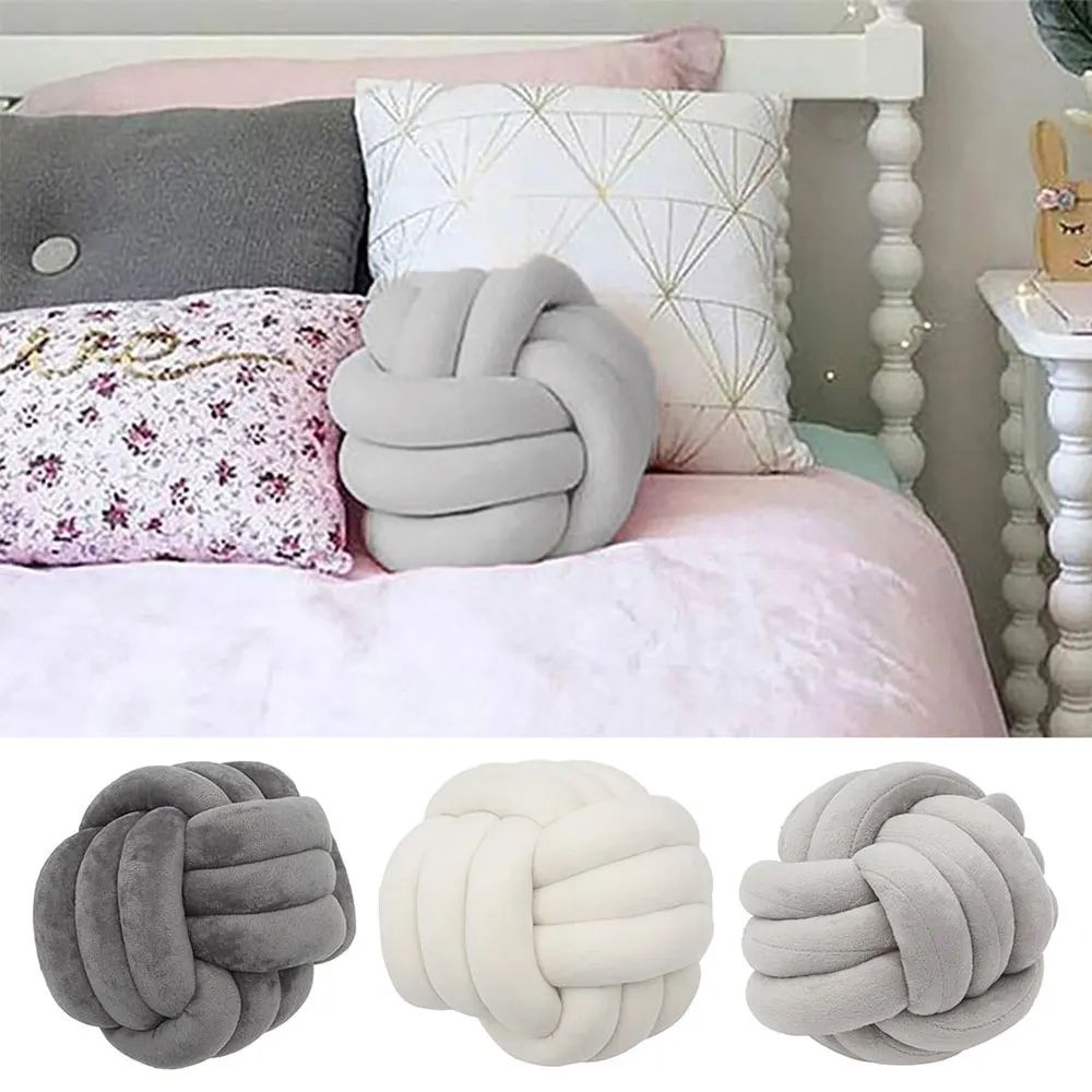 Knotted Plush Ball Throw Pillow