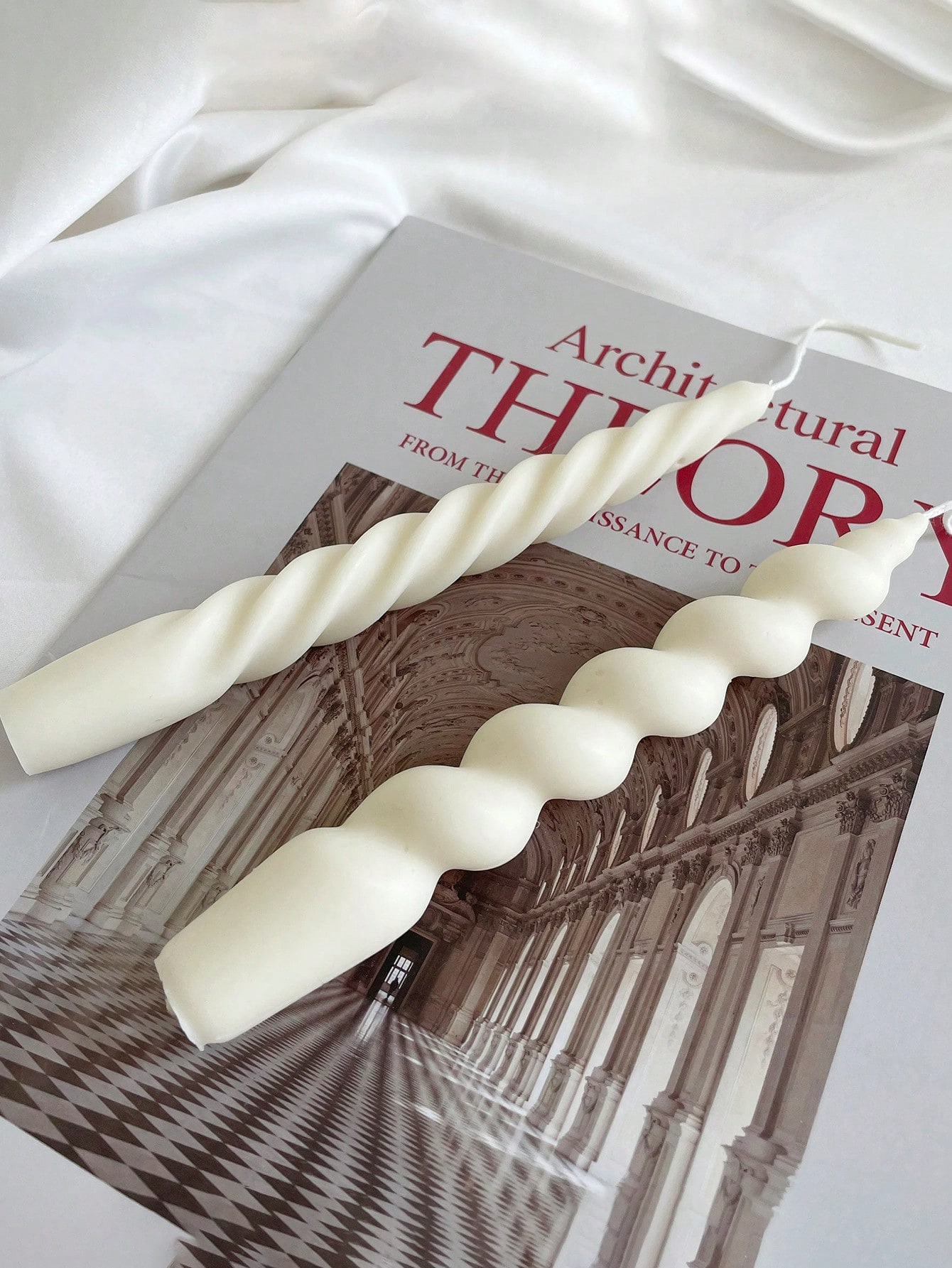 Twisted Swirl Taper Candles, Long Decorated Candles, Unscented Pastel Soy Wax, for Wedding, Birthday, Home Decoration