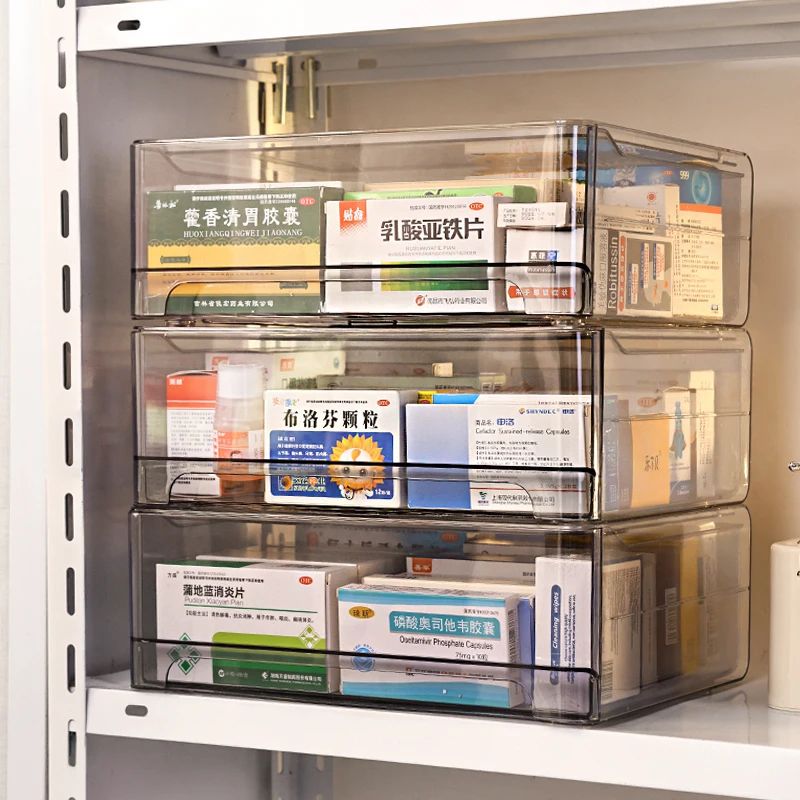 Stackable Acrylic Drawer Medicine Storage Box