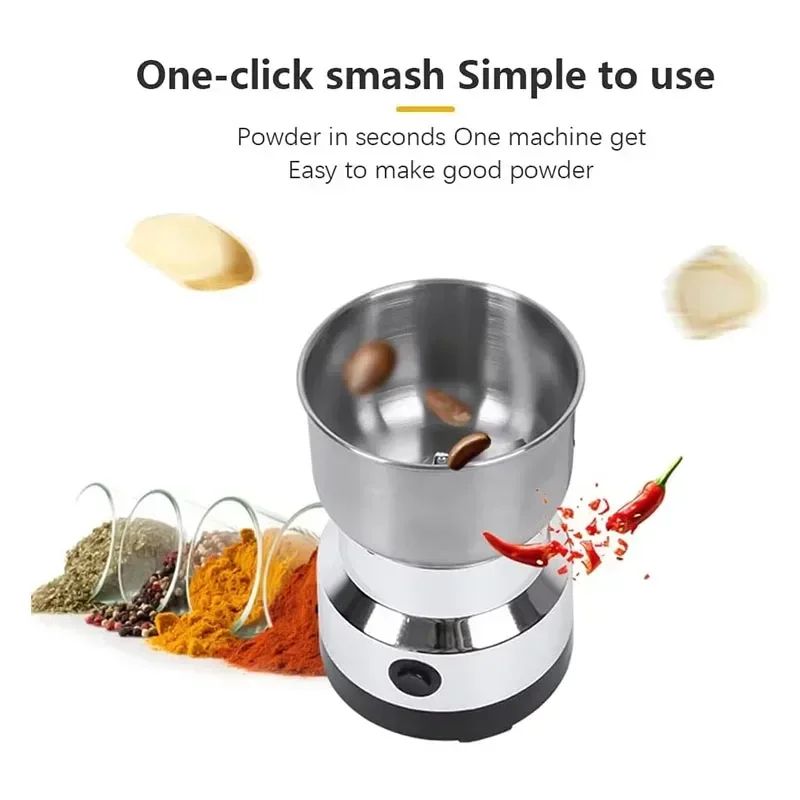 4-Blade Electric Coffee & Spice Grinder, One-Touch Grain & Nut Mill with Stainless Steel Blades