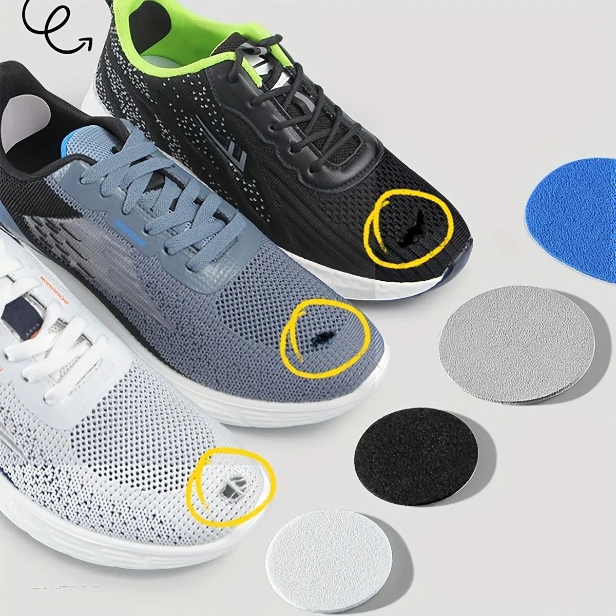 Self Adhesive Shoe Repair Patches Waterproof Invisible Shoe Fix Set of 6