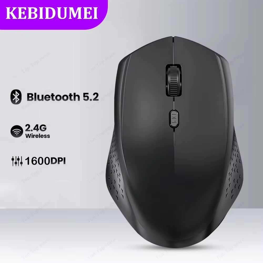 Bluetooth 5.2 Dual Mode Wireless Mouse Rechargeable Silent 1600 DPI Mouse for Laptop and Desktop