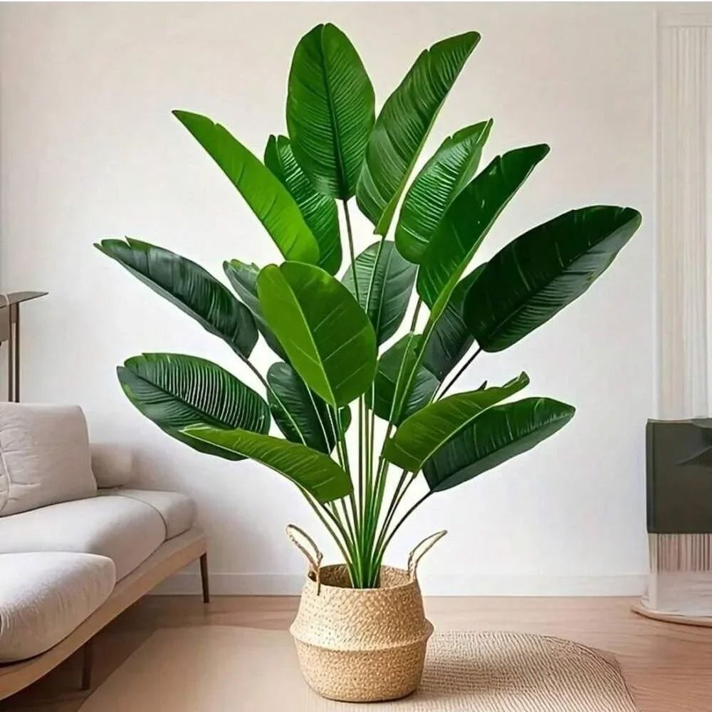 Large Artificial Tropical Palm Tree Leaves Real Touch for Home Garden Party Decor
