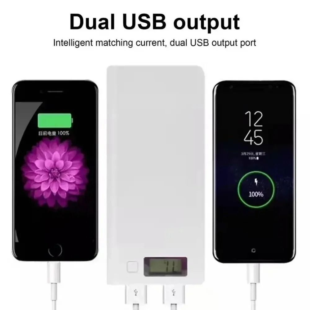 8-Bay Detachable 18650 DIY Power Bank Shell with Dual USB High-Fidelity Charging Hub