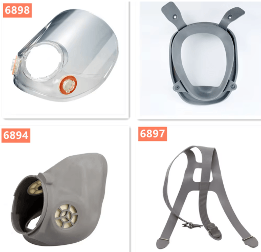 SafeSeal Replacement Screen and Headband Accessories for 3M 6800 Series Respirators