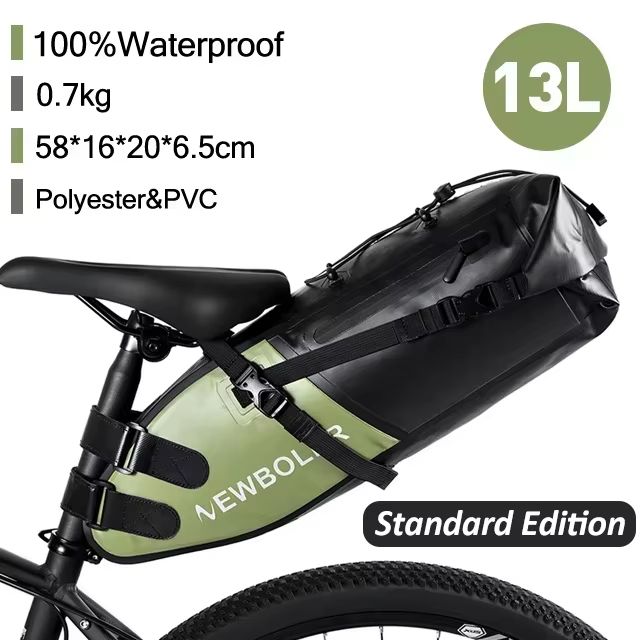 NEWBOLER 13L waterproof bike saddle bag Large Capacity Foldable Tail Luggage Pack
