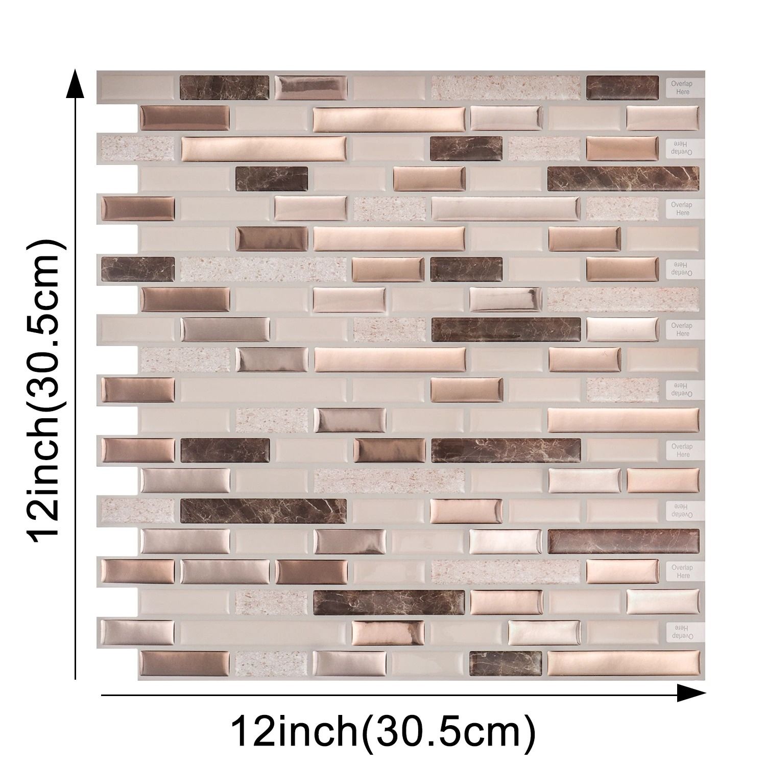 3D Waterproof Kitchen Wall Tiles | 12x12 Inch Strong Adhesive Mural | Premium Peel and Stick Home Wallpaper
