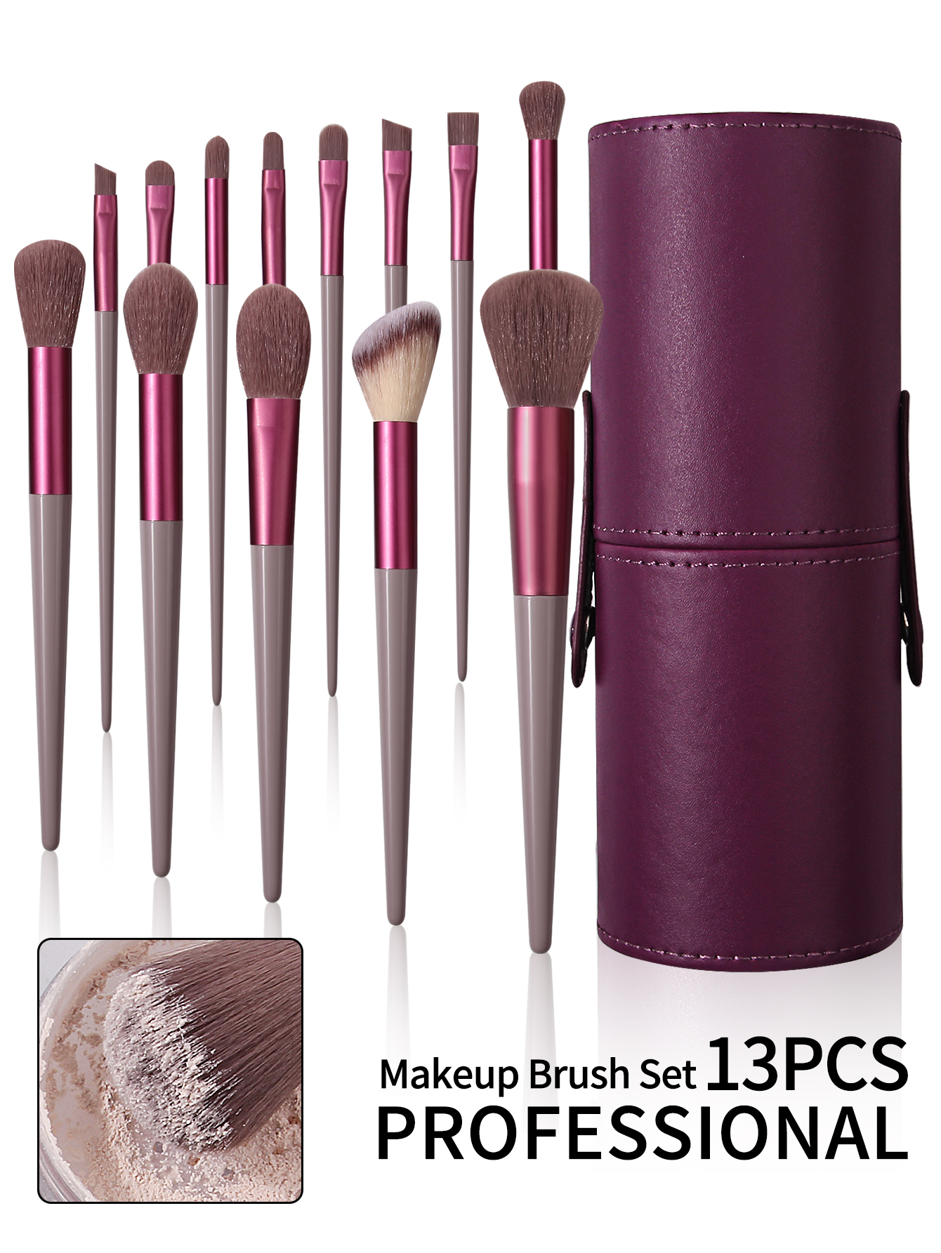 Professional Makeup Brushes Set, Fluffy Foundation Eyeshadow Concealer, Kabuki Blending Blush Brush Beauty Tool