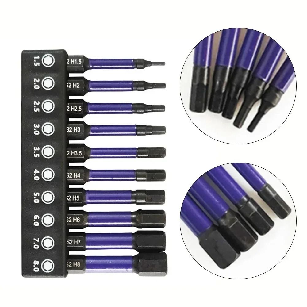10Pcs Hex Head Wrench Drill Bit Set | Magnetic Quick-Release Shank Tools