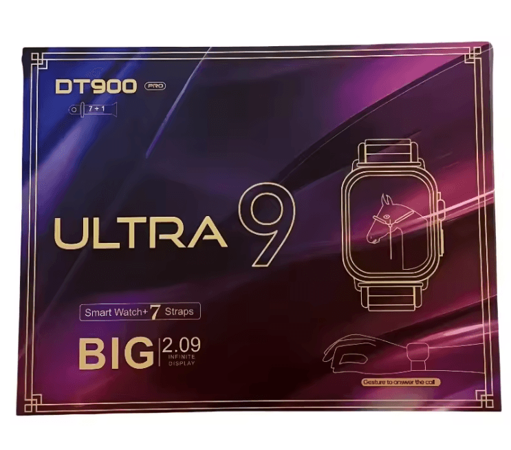 UltraView Smartwatch 3 with AMOLED Display ECG Monitoring and Multiple Straps
