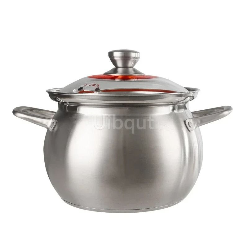304 Stainless Steel Thick Soup Pot for Induction and Gas Cooking