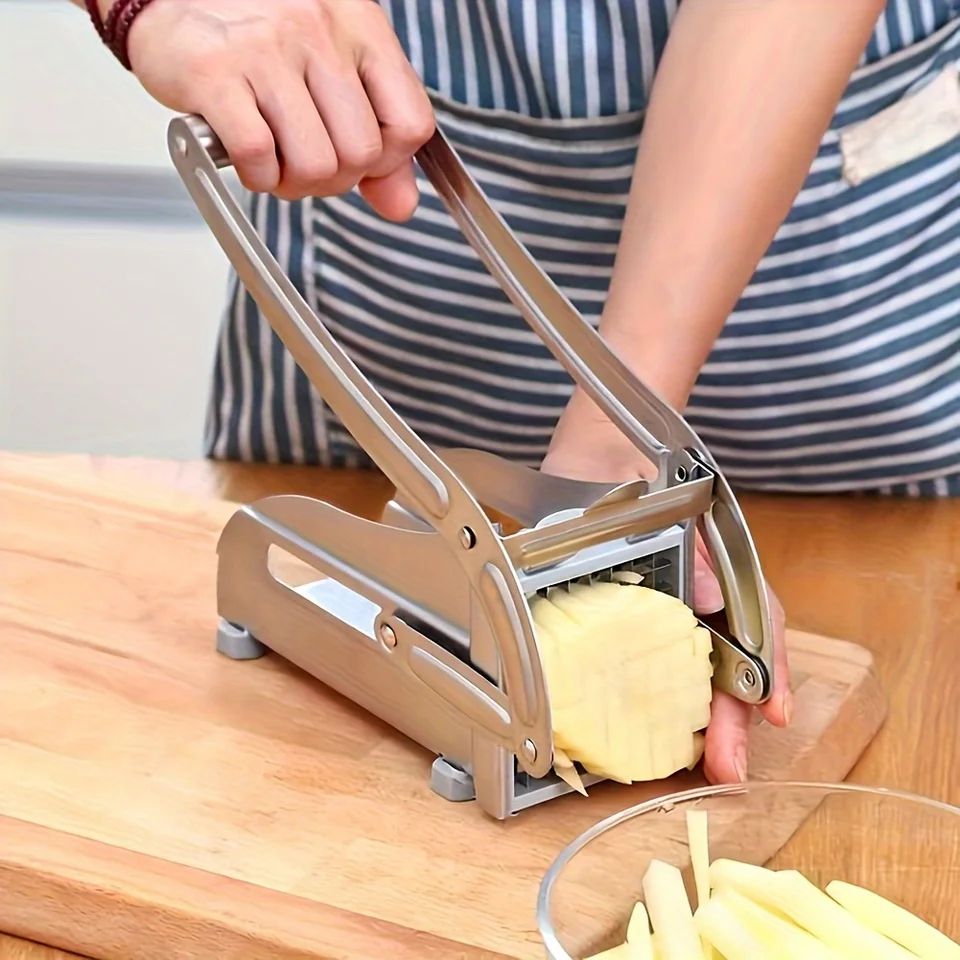 Stainless Steel Vegetable Cutter & French Fry Slicer | Potato Chopper Cutting Machine for Fast Kitchen Prep