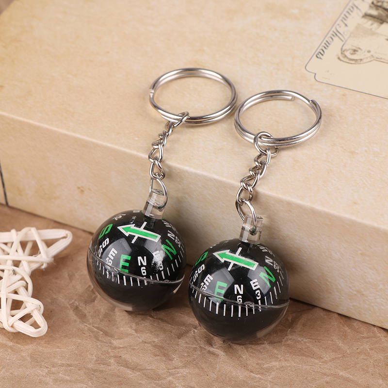 Mini Liquid Filled Compass Keychain for Hiking Travel Outdoor Navigation