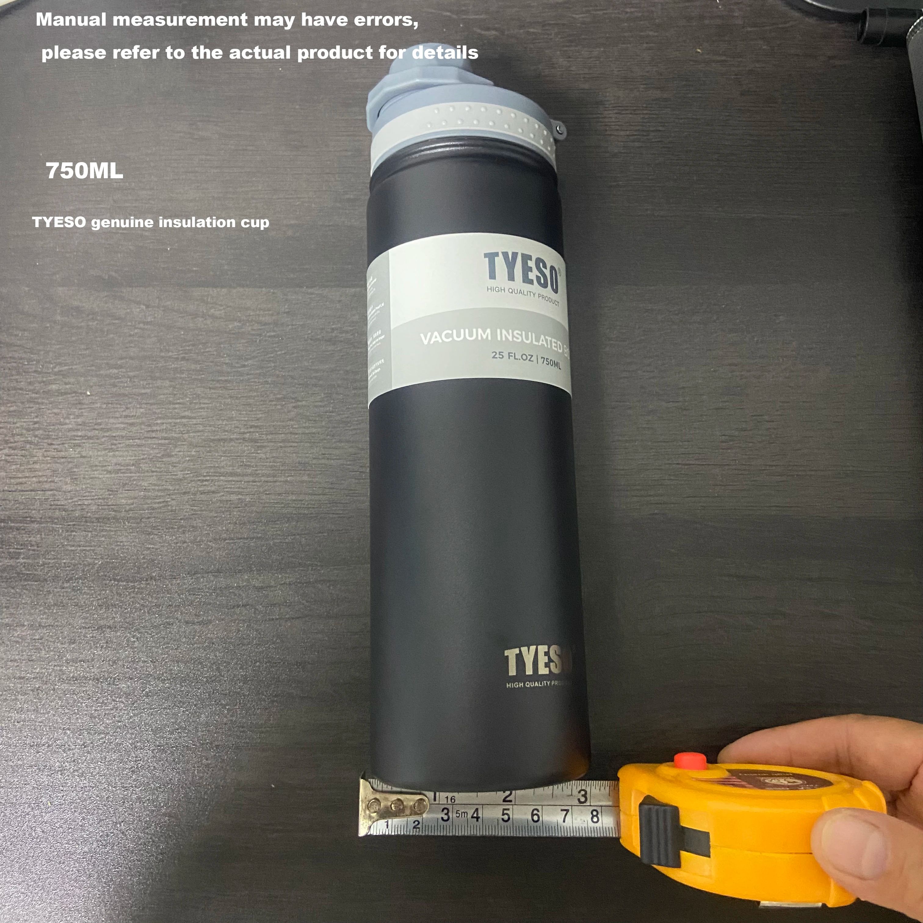 Tyeso Stainless Steel Vacuum Insulated Thermos Bottle – Leakproof Travel Water Bottle with Handle
