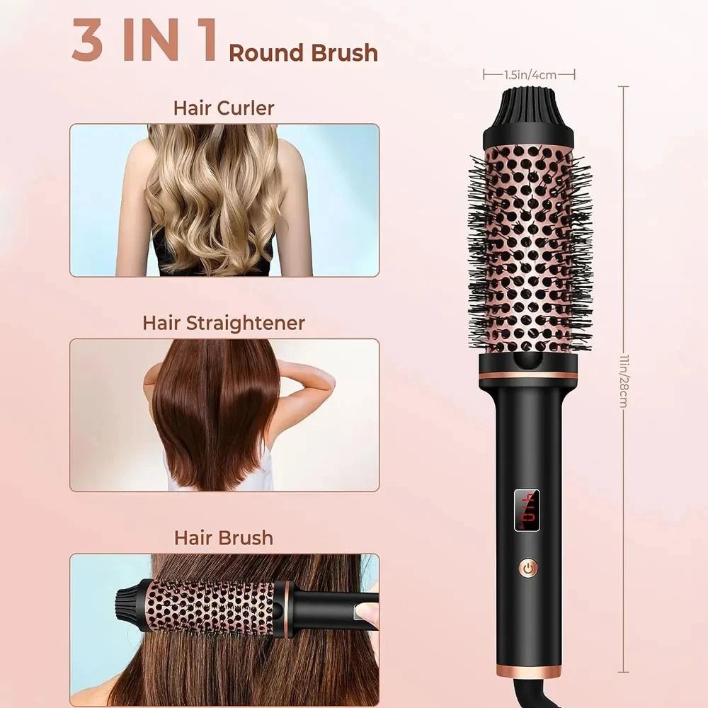 3 in 1 Ionic Hair Curler Straightener Heated Styling Brush