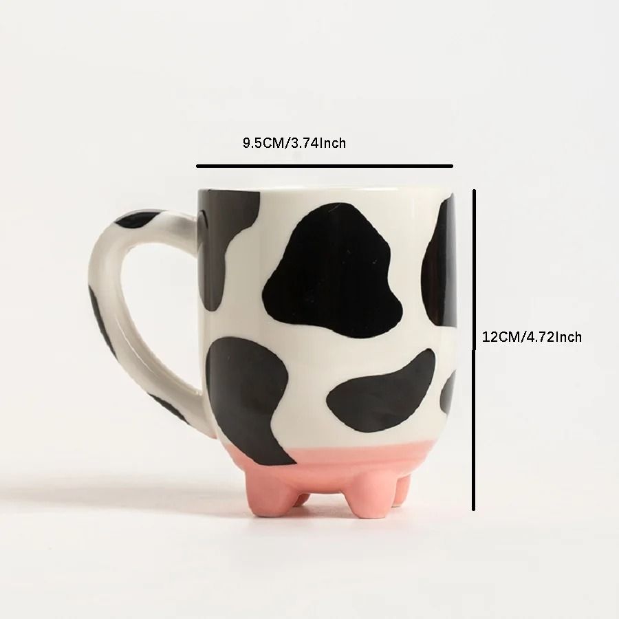 Handcrafted Cartoon Cow Ceramic Mug