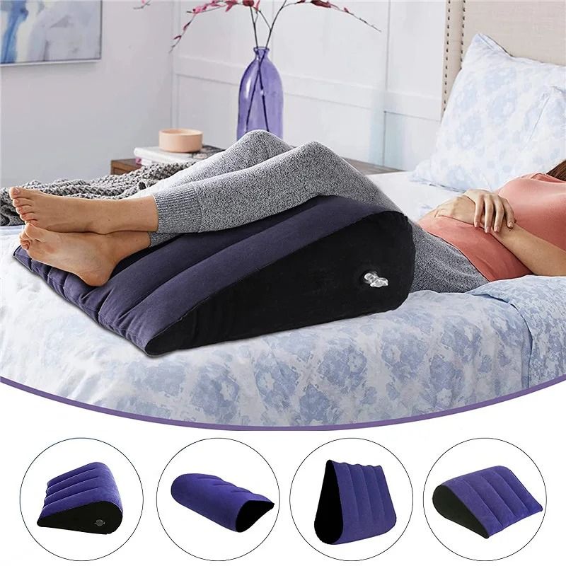 Inflatable Travel Body Pillow for Lumbar Support and Yoga Positioning