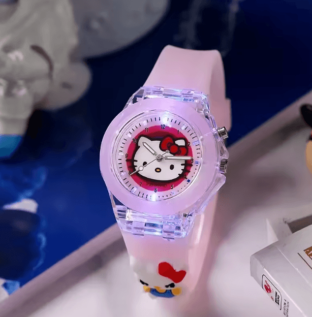 Disney Minnie Mickey Kids Light-Up Watch – Cartoon Flashing Silicone Wristwatch Toy