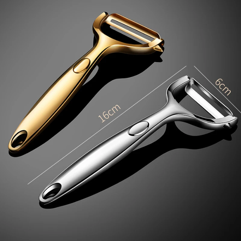 Golden Vegetable Peeler, Potato Carrot Peeler, Stainless Steel Kitchen Tool with Non-Slip Handle