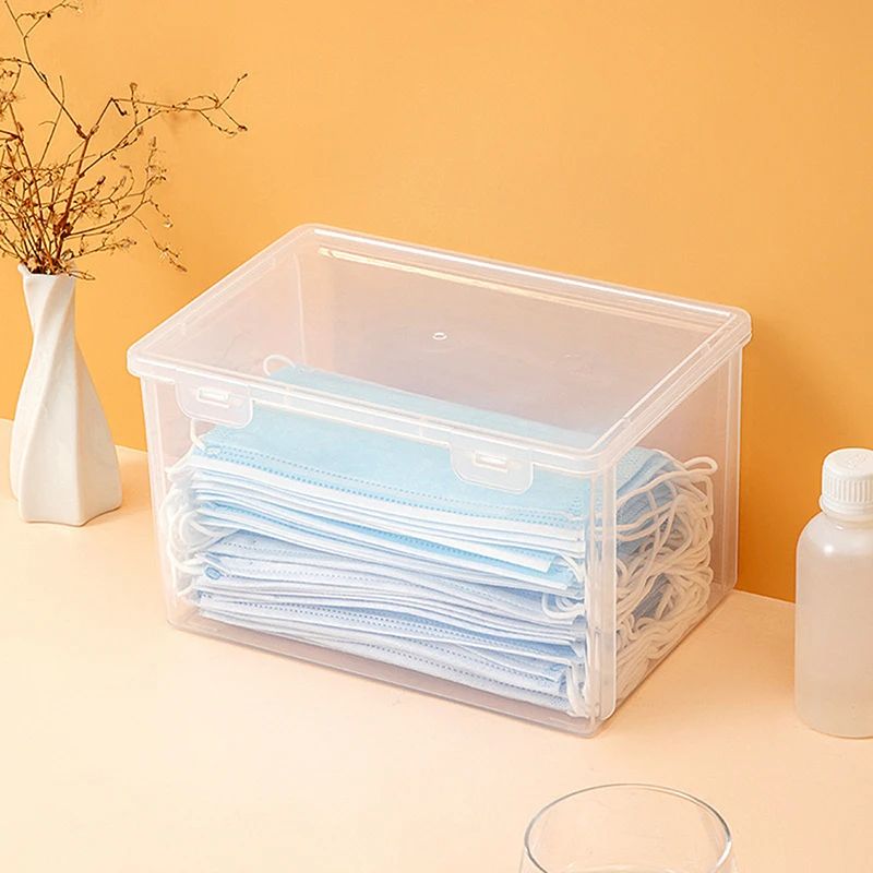 Portable Transparent Flip Storage Box Thickened Mask Case Pill Organizer for Jewelry Earrings Cosmetics Travel Container