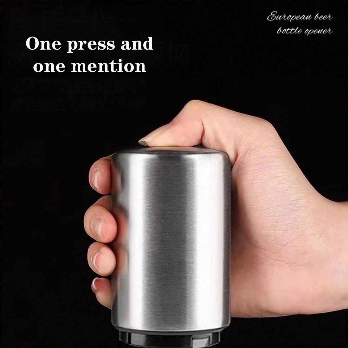 Automatic Stainless Steel Fingerprint Free Beer Bottle Opener Pressure Activated Effortless Bottle Cap Opening Tool