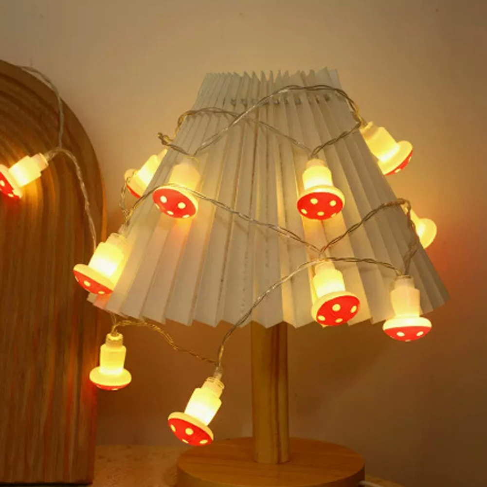 Whimsical Mushroom LED Fairy String Lights, Indoor Decorative Christmas & Party Ambience