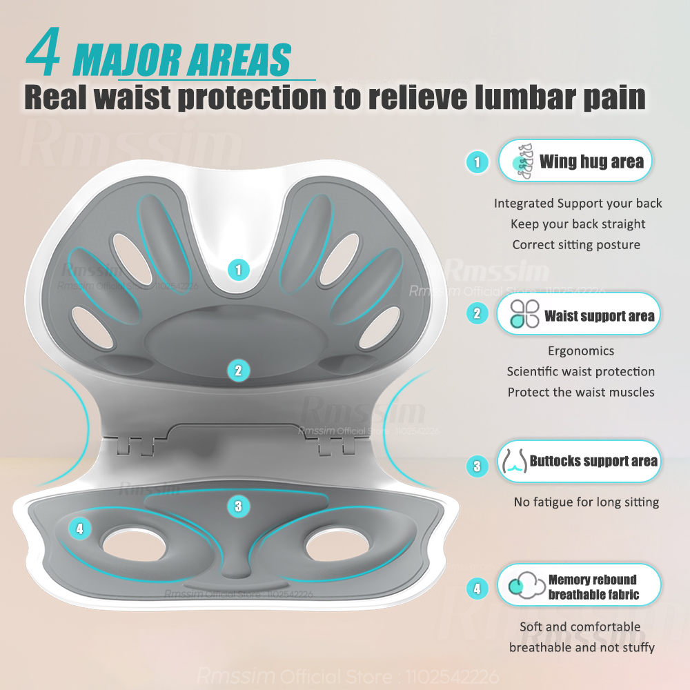 Ergonomic Back Support Cushion for Sitting, Office Chair Posture Corrector for Back Pain Relief & Waist Protection