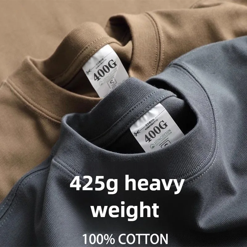 Heavyweight Cotton Men's T-Shirt, Durable Breathable Everyday Round Neck Tee