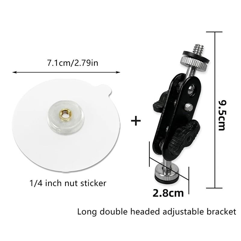 Stainless Steel Adhesive Camera Mount No Drill Bracket with 1 4 Inch Interface