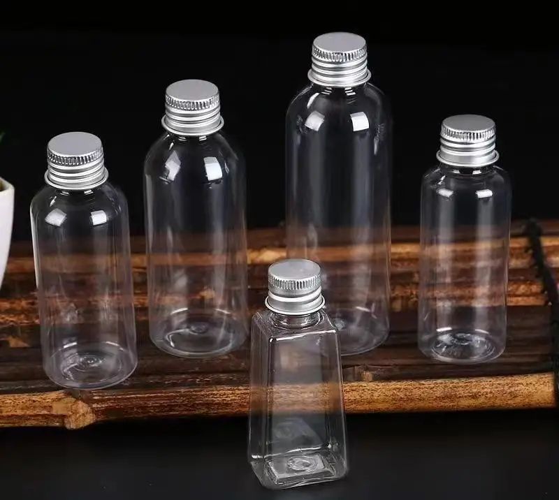 ClearGuard Refillable Travel Cosmetic Containers – 50pcs Plastic Sample Bottles with Aluminum Caps