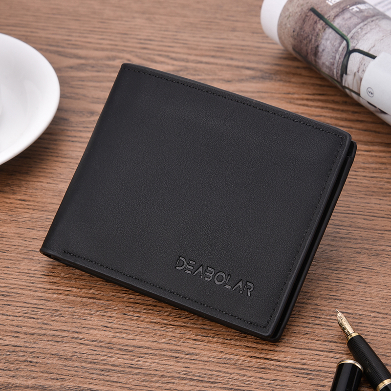 Compact PU Leather Mens Wallet Stylish Matte Leather Card Holder for Easy Organization