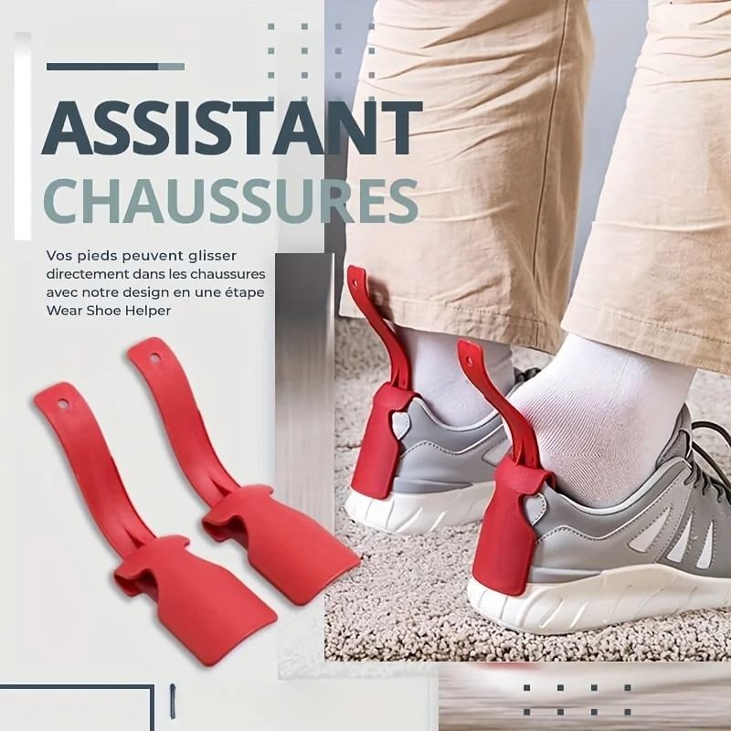 Shoe Aid Helper Two Piece Set Plastic Shoehorns For Easy On Off