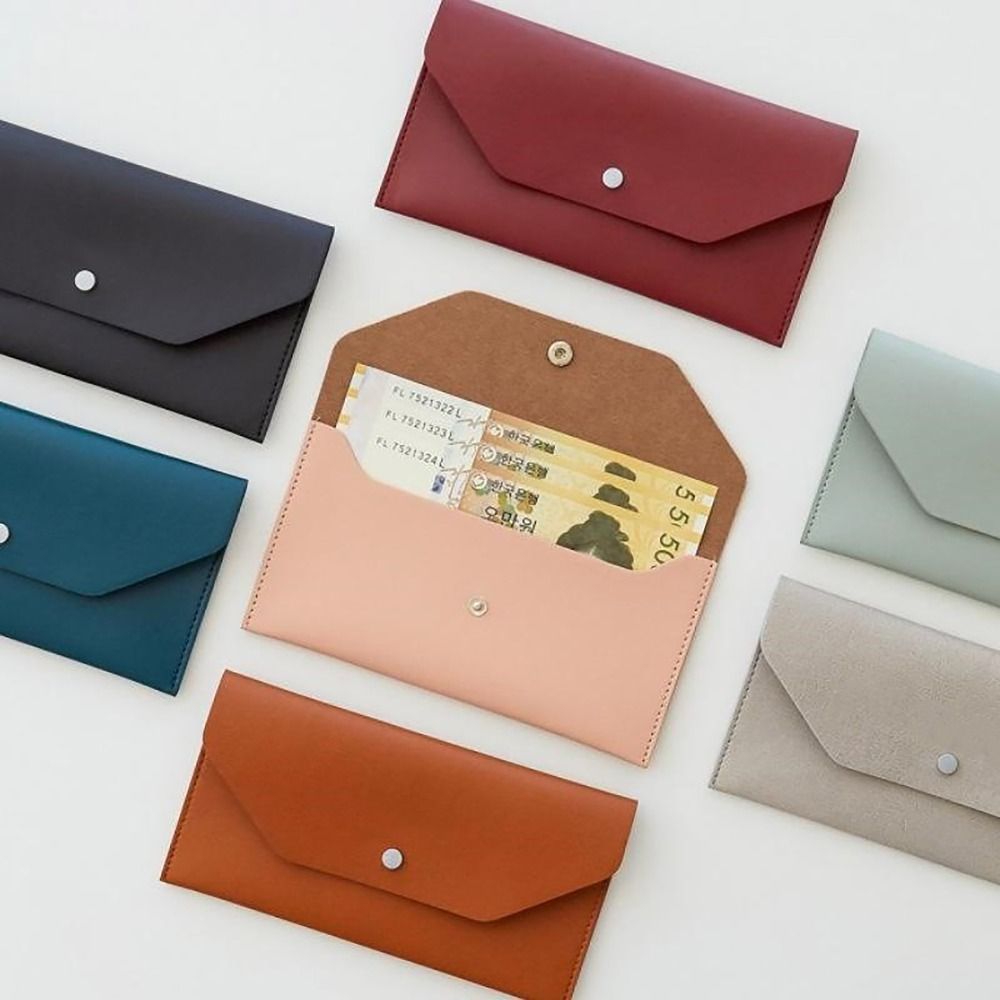 Ultra-thin Cash Envelope Wallet, Wear-resistant PU Leather Money Binder, Waterproof Money Pouch for Male and Female