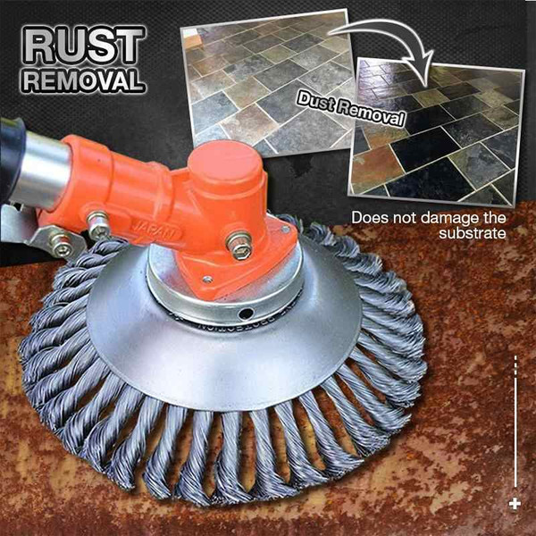 Ultimate Garden Clean-Up: Carbon Steel Weed Brush & Trimmer, Includes Universal Adapters