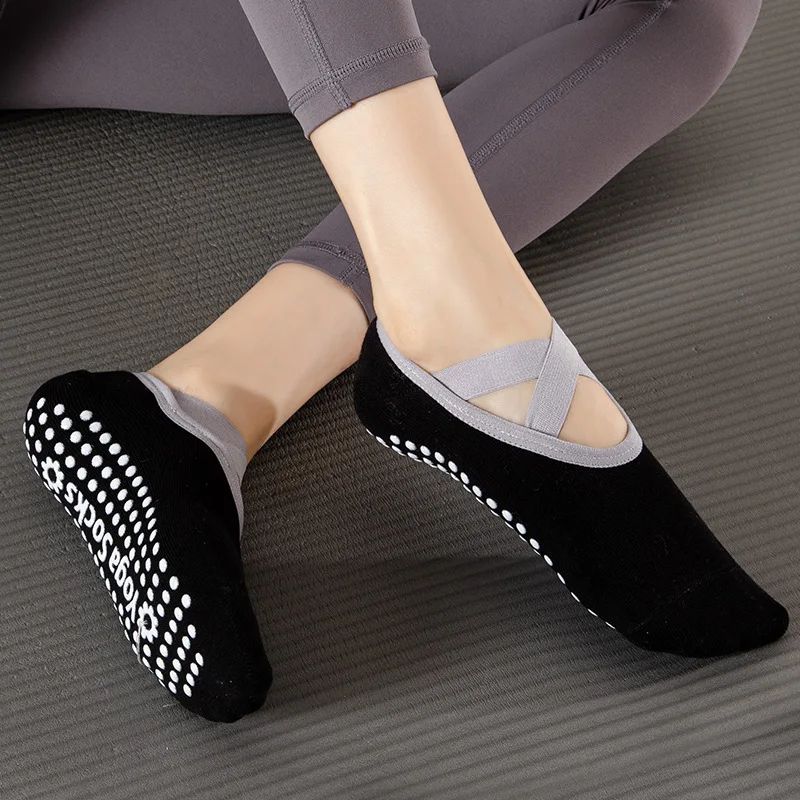 Professional Womens Backless Yoga Socks – Silicone Anti-Slip Ballet & Pilates Grip Socks