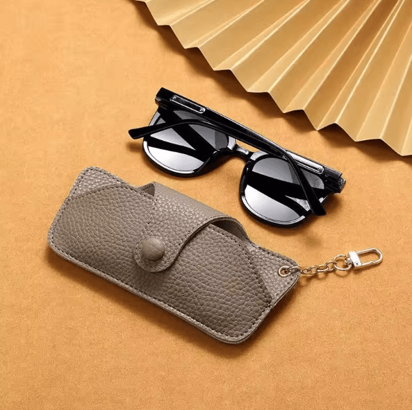 RetroCarry PU Leather Glasses Pouch with Lanyard Strap