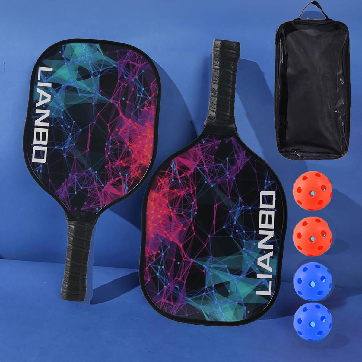 Lightweight Pickleball Paddle Set with Balls Outdoor Beginner Friendly Rackets Kit