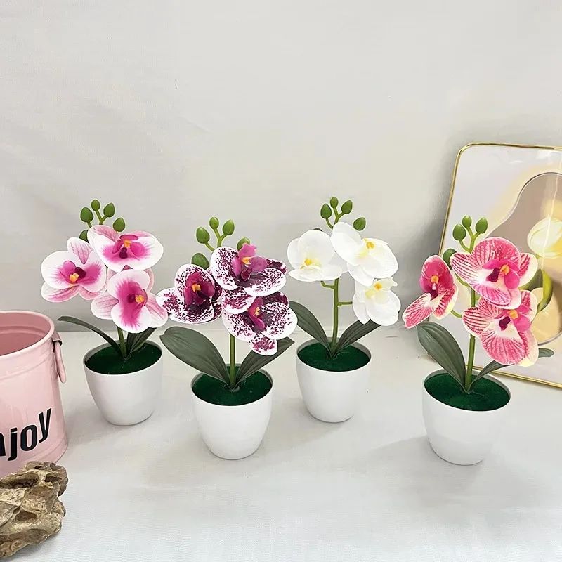 Mini Artificial Bonsai Plant Potted Desktop Faux Plant Decor