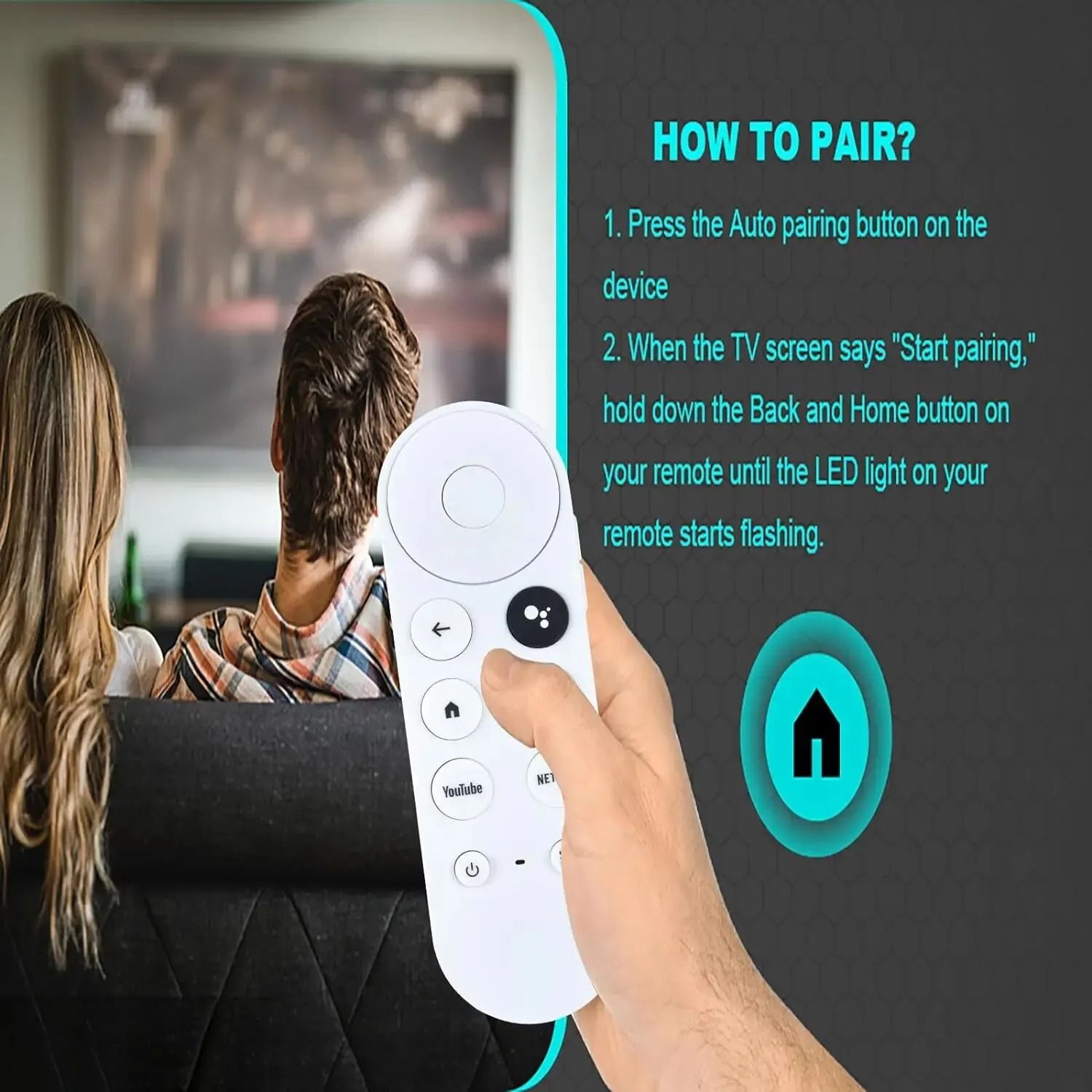 G9N9N Replacement Voice Remote Control for Google Chromecast 4K Snow Smart TV Streaming Player
